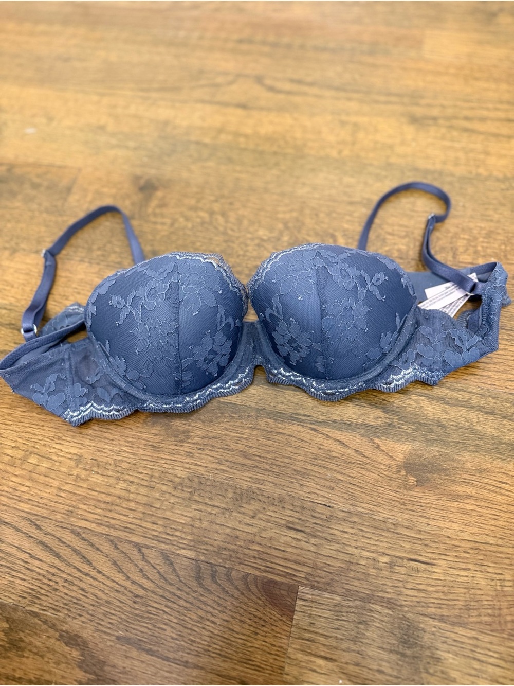 Lace Victoria Secret Push-Up Bra in Slate Blue